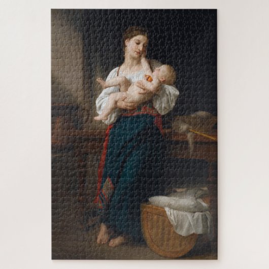 Mutter und Kind (von Bouguereau) Puzzle (Vertikal)
