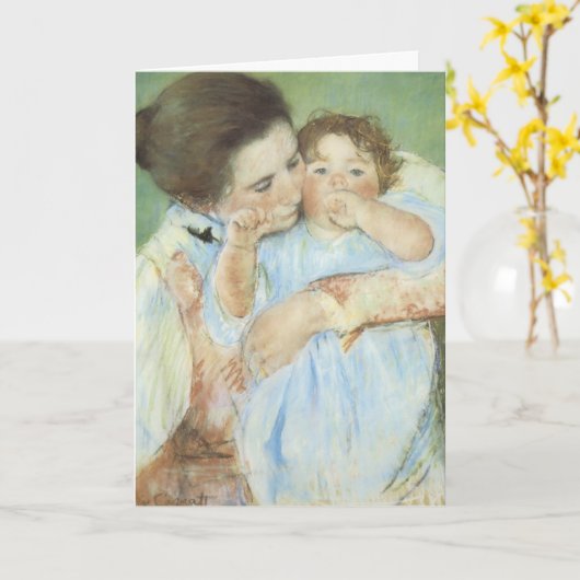 Mutter und Kind von Cassatt Karte (Gelbe Blume)