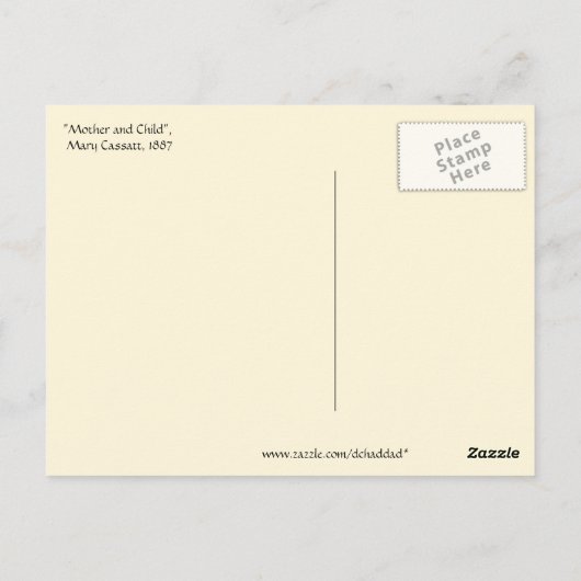 Mutter und Kind von Cassatt Postkarte (Rückseite)