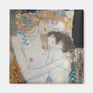 Mutter und Kind von Gustav Klimt Magnet