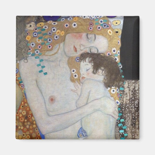 Mutter und Kind von Gustav Klimt Magnet (Vorne)