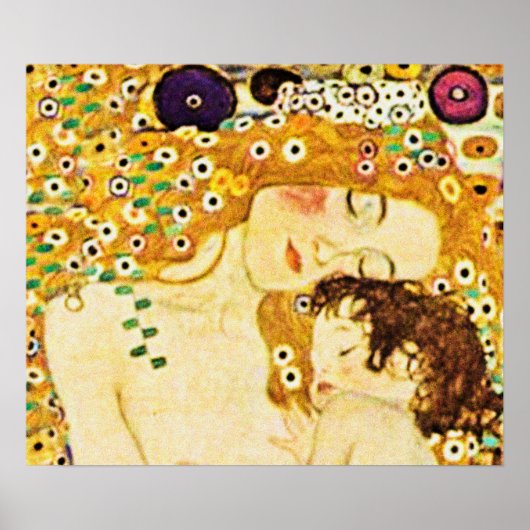 Mutter und Kind von Gustav Klimt Poster (Vorne)