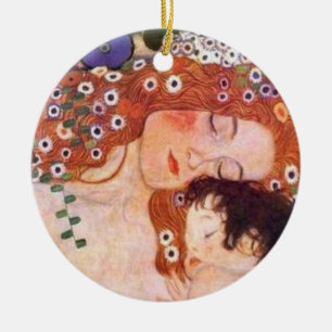 Mutter und Kind von Klimt Keramik Ornament