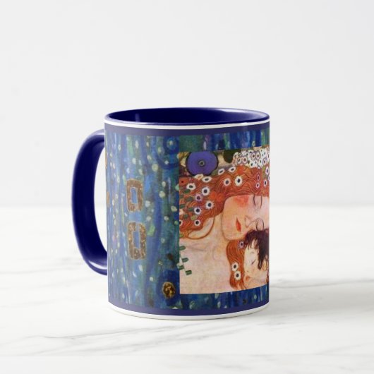 Mutter und Kind von Klimt Tasse (Vorderseite Links)
