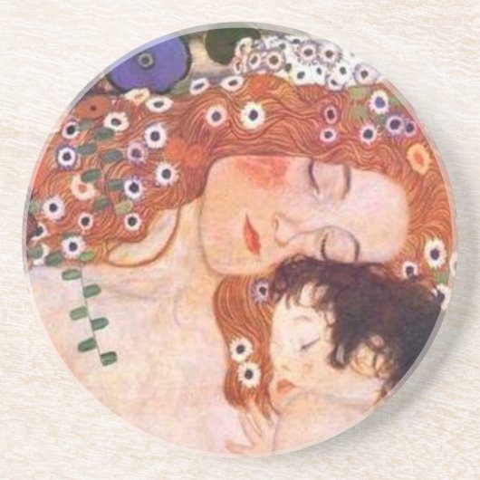 Mutter und Kind von Klimt Untersetzer (Vorne)