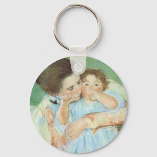 Mutter und Kind von Mary Cassatt, Vintage Fine Art Schlüsselanhänger