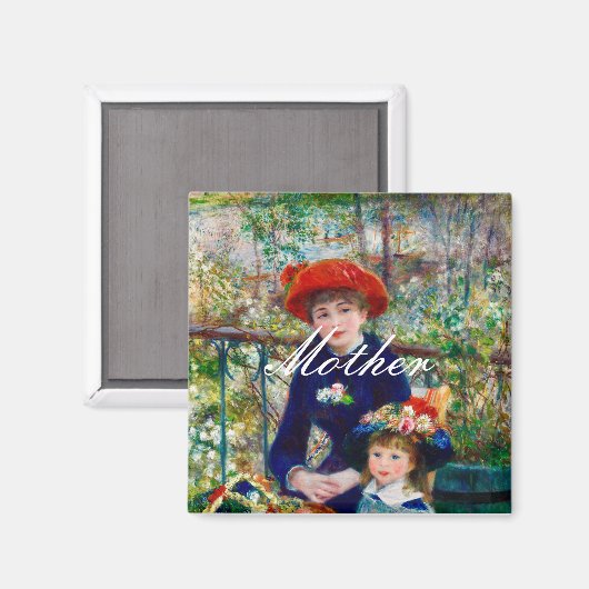 Mutter und Kind von Renoir Magnet (Vorderseite/Rückseite)