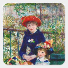 Mutter und Kind von Renoir Quadratischer Aufkleber