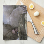 Mutter und Kind von Snow Monkey, Jigokudani, Nagan Handtuch (Viertel Falte)