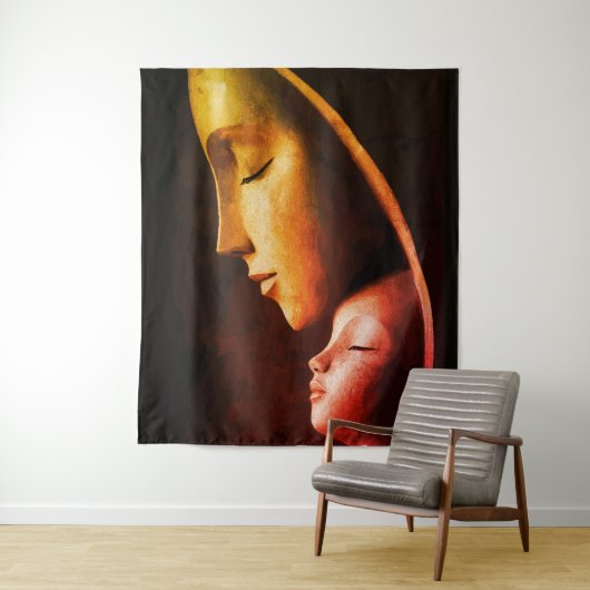 Mutter-und-Kind-Wandkunst Wandteppich (Beispiel)