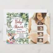 Mutter und Kind Wasserfarbe Foto Kinderdusche Einladung (Vorderseite)