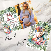 Mutter und Kind Wasserfarbe Foto Kinderdusche Einladung