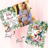 Mutter und Kind Wasserfarbe Foto Kinderdusche Einladung