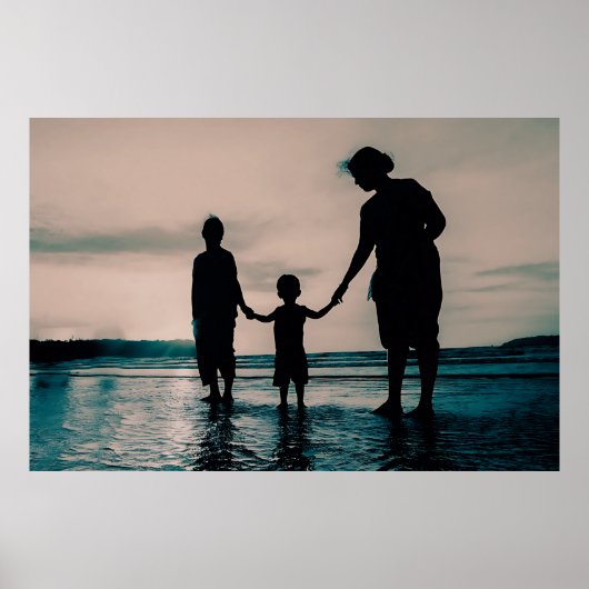 Mütter und Kinder auf dem Beach Foto Poster (Vorne)