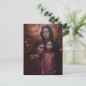 Mutter und Kinder Postkarte (Stehend Vorderseite)