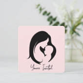 Mutter- und KinderBaby-Dusche Einladung (Stehend Vorderseite)