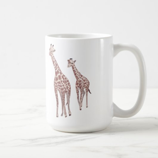 Mutter- und Kindergiraffen, die kundenspezifische Kaffeetasse (Rechts)