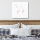 Mütter- und Kindergiraffen-Kontur, die zeichne Leinwanddruck (Insitu (Schlafzimmer))