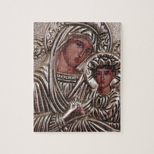 Mutter-und Kinderikone, Madonna und Jesus im Puzzle (Vertikal)