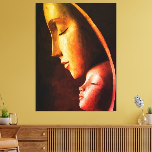 Mutter- und Kindermauer Kunst Leinwanddruck (Insitu (Wohnzimmer))