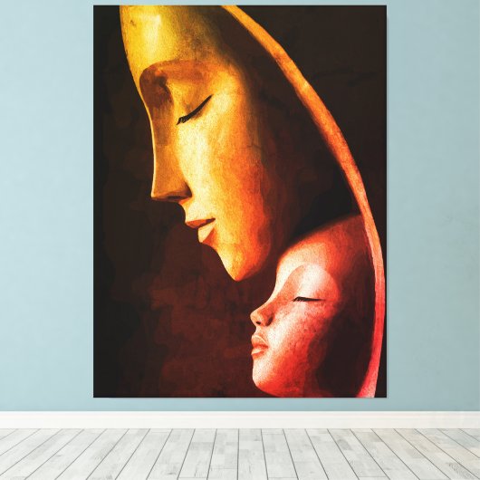 Mutter- und Kindermauer Kunst Leinwanddruck (Insitu (Holzboden))