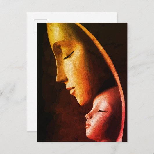 Mutter- und Kindermauer Kunst Postkarte (Vorne/Hinten)