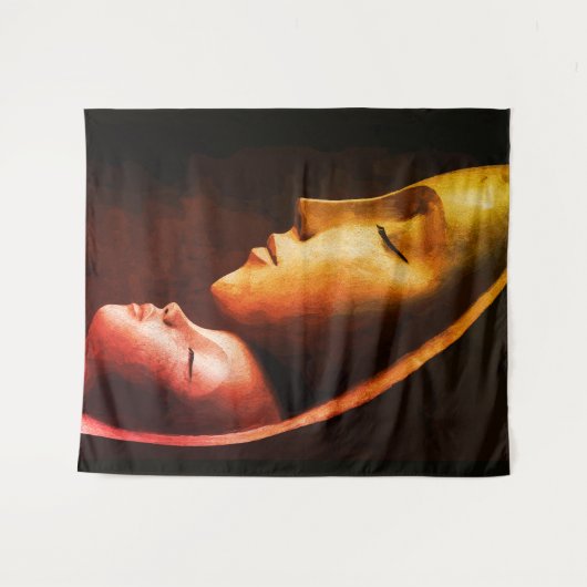 Mutter- und Kindermauer Kunst Wandteppich (Vorderseite (Horizontal))