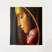 Mutter- und Kindermauer Kunst Wandteppich (Vorderseite)