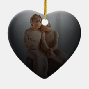 Mutter-und Kinderweihnachtsverzierung Keramikornament