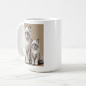 Mutter und Kitten Ragdoll Cat Artwork Herzerwärmun Kaffeetasse (Vorderseite Links)