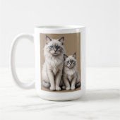 Mutter und Kitten Ragdoll Cat Artwork Herzerwärmun Kaffeetasse (Links)