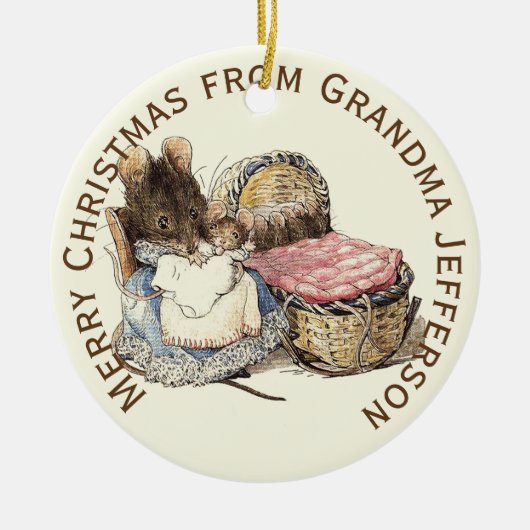 Mutter und Neugeborenes Personalisiert Keramikornament (Vorne)