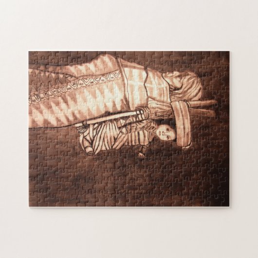 MUTTER UND PAPOOSE DER AMERIKANER PUZZLE (Horizontal)