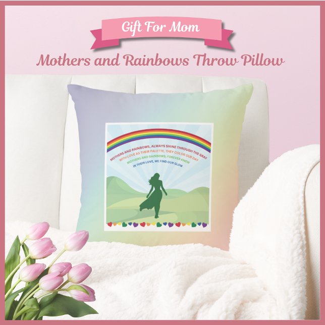 Mütter und Rainbows Muttertagskissen Kissen (Mothers and Rainbows Throw Pillow)