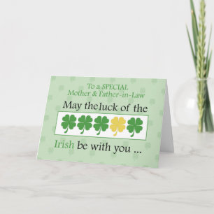 Mutter und Schwiegervater St. Patrick's Day Clover Karte