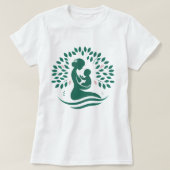 Mutter und Silhouette des Babybaumes Geburt, Gesch T-Shirt (Design vorne)