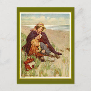 Mutter und Sohn am Meer Postkarte