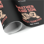 Mutter und Sohn Bestes Team je glücklichen Muttert Geschenkpapier (Rolleneckpunkt)