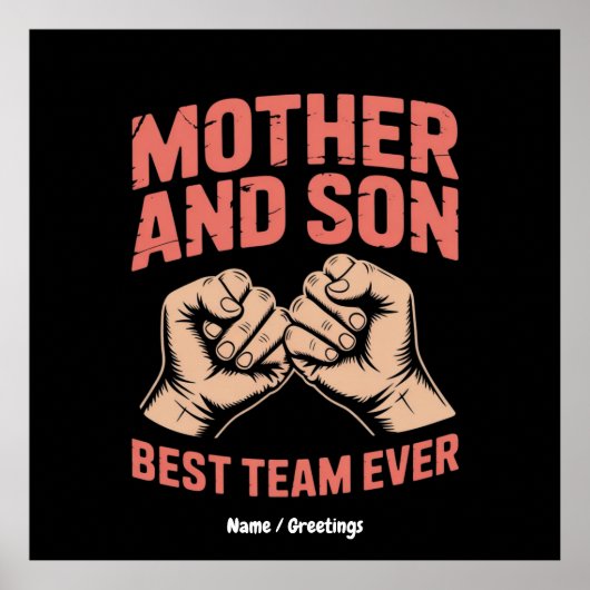 Mutter und Sohn Bestes Team je glücklichen Muttert Poster (Vorne)