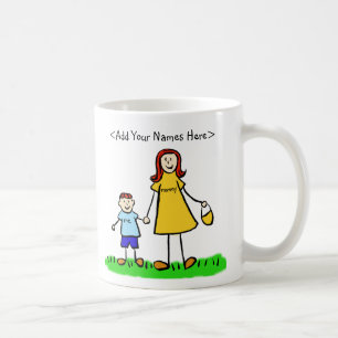 Mutter und Sohn Custom Family Art Coffee Tasse