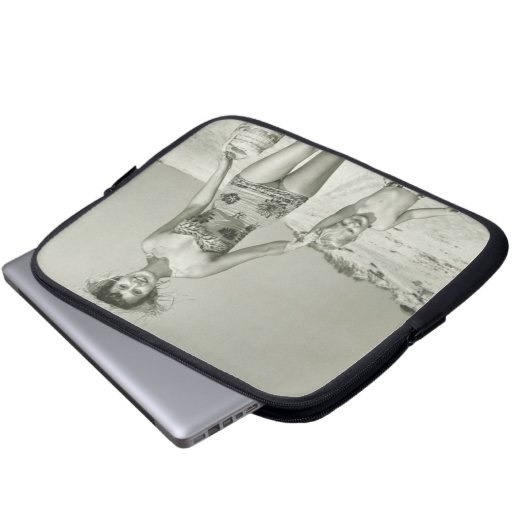 Mutter-und Sohn-Gehen Laptopschutzhülle (Vorne Knopf)