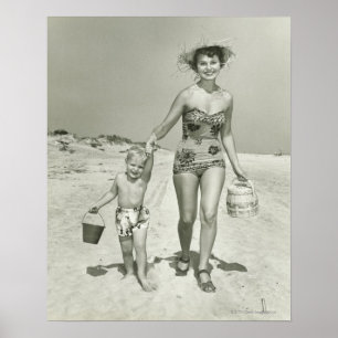 Mutter-und Sohn-Gehen Poster