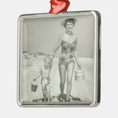 Mutter-und Sohn-Gehen Silbernes Ornament (Links)