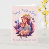Mutter und Sohn glücklich Muttertag Karte (Gelbe Blume)