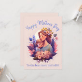 Mutter und Sohn glücklich Muttertag Karte (Vorderseite/Rückseite Beispiel)