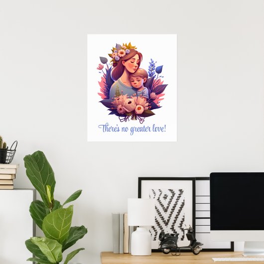 Mutter und Sohn glücklich Muttertag Poster (Heimbüro)