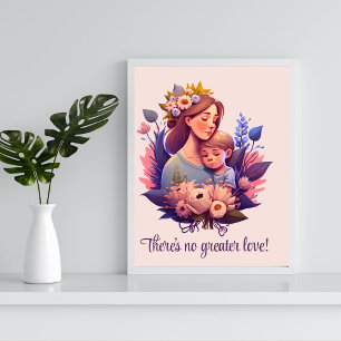 Mutter und Sohn glücklich Muttertag Poster