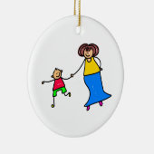 Mutter und Sohn Keramikornament (Rechts)