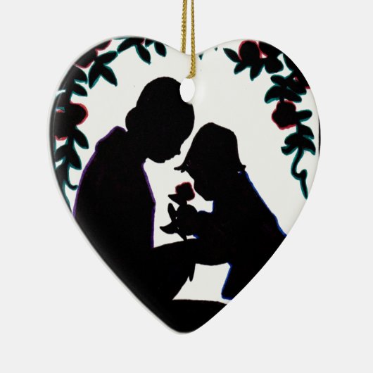 Mutter und Sohn Keramikornament (Rechts)