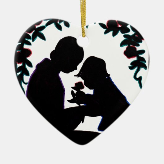 Mutter und Sohn Keramikornament (Vorne)